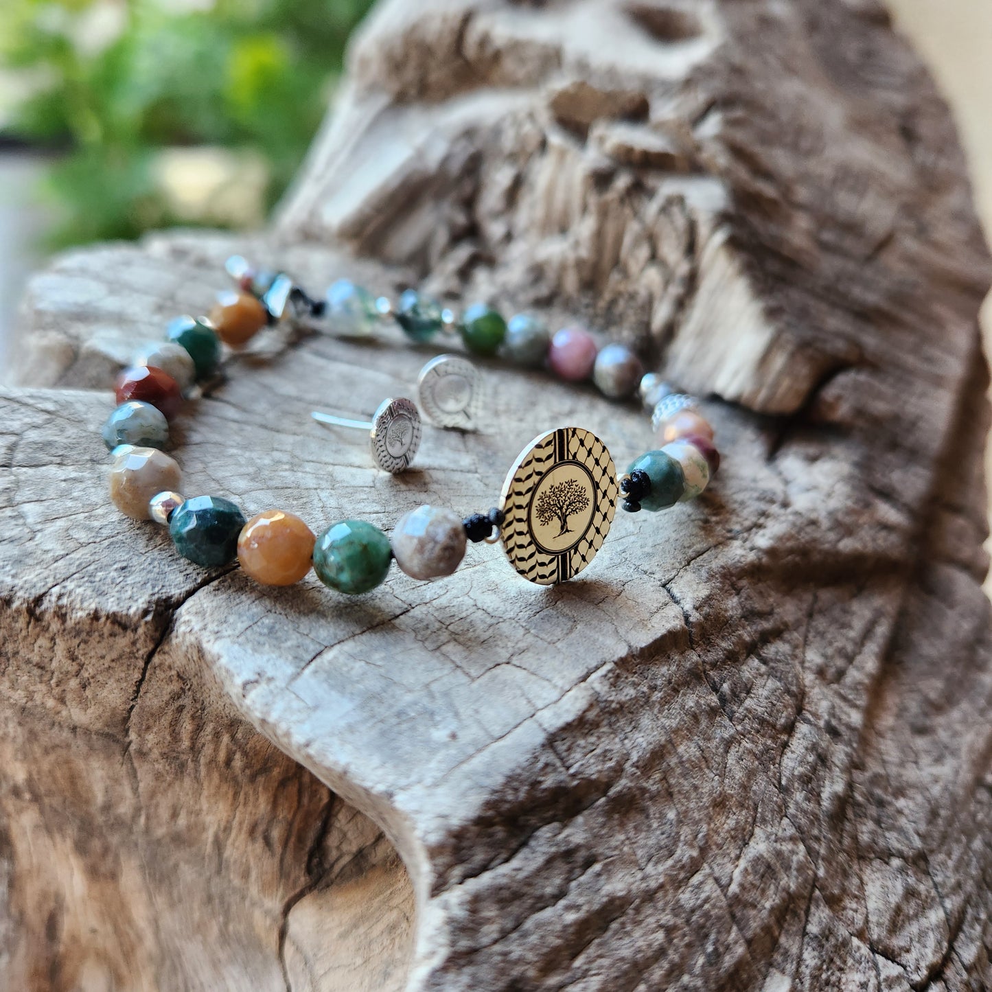 Juthur Bracelet: Silver & Indian Agate Stones