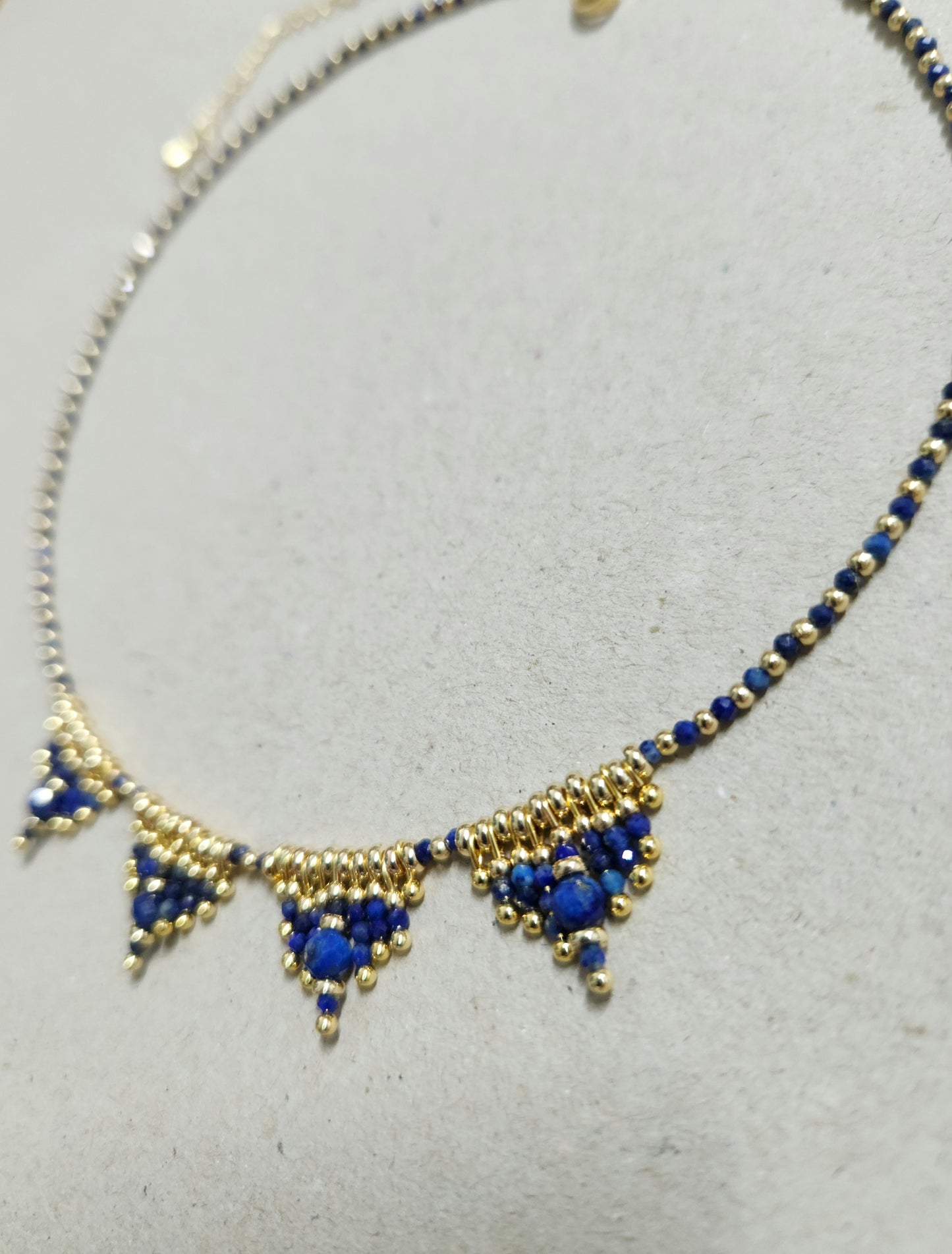 Royal Nasij Necklace: Deep Blue Lapis and Gold-Plated Spacers