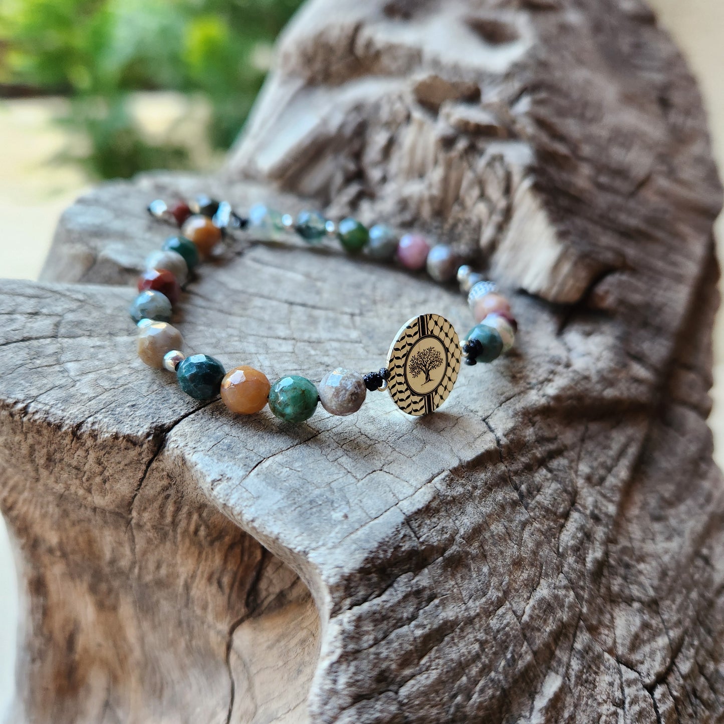 Juthur Bracelet: Silver & Indian Agate Stones