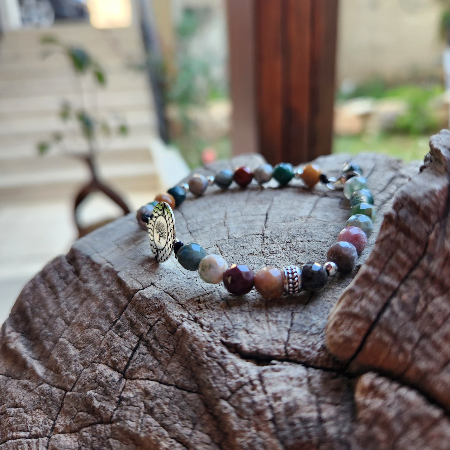 Juthur Bracelet: Silver & Indian Agate Stones