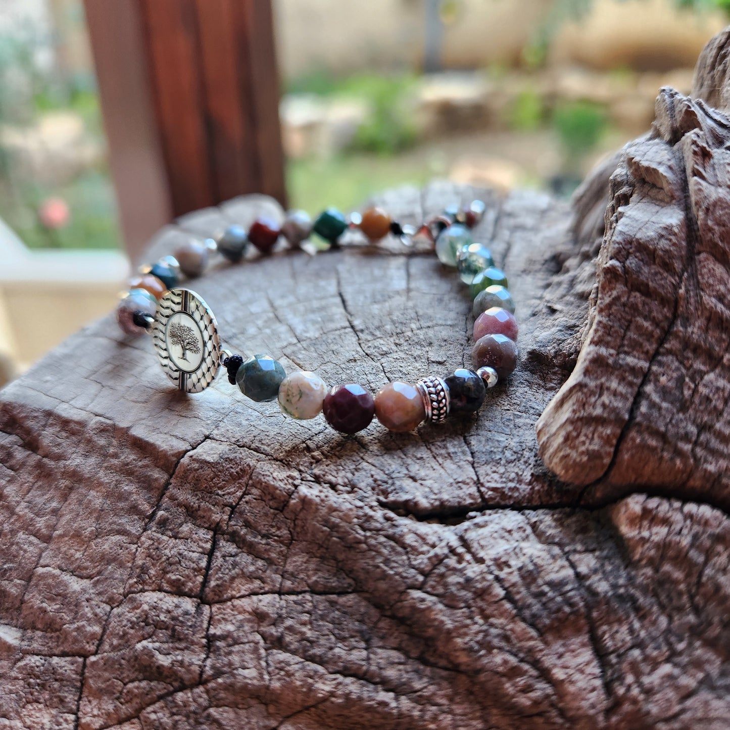 Juthur Bracelet: Silver & Indian Agate Stones