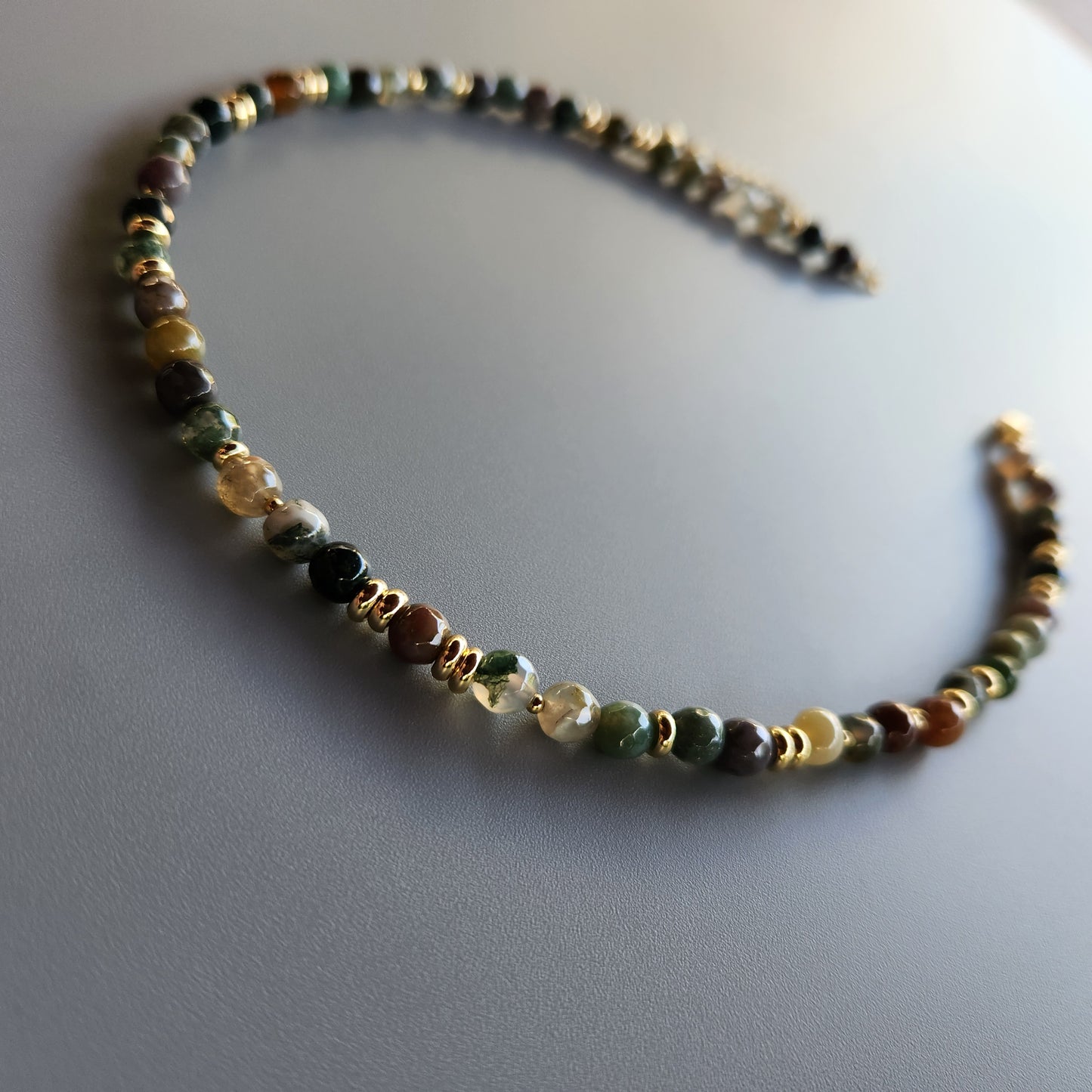 Gold-Plated Necklace with Indian Agate