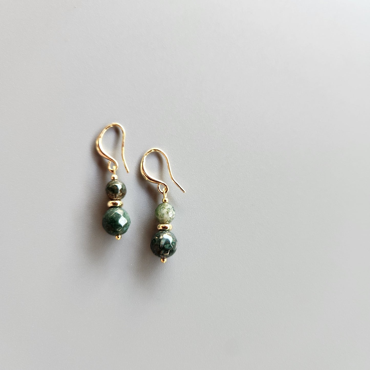 Gold-Plated Earrings with Natural Indian Agate