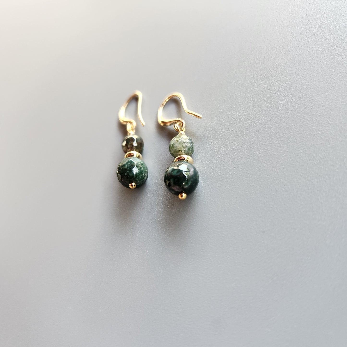 Gold-Plated Earrings with Natural Indian Agate