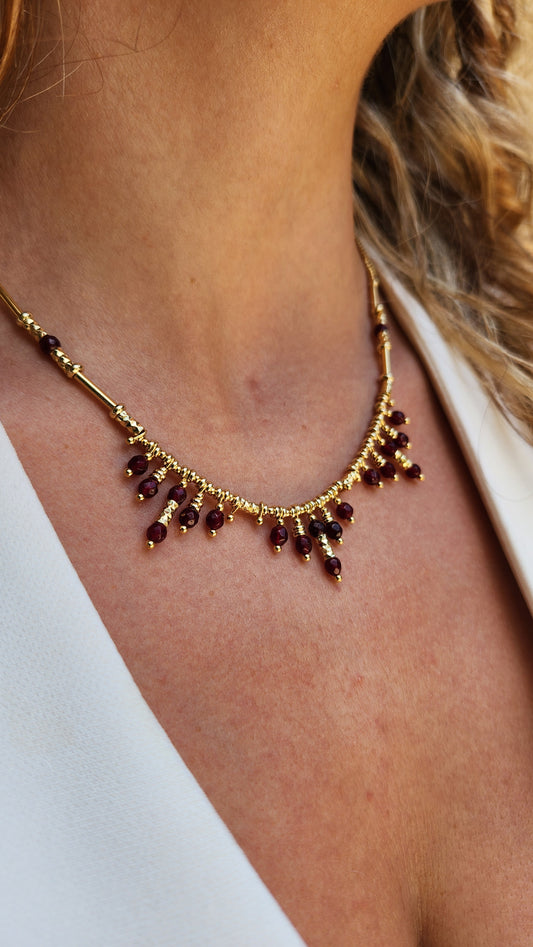 Royal Nasij Necklace: Gold-Plated with Jade Stones